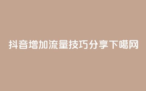抖音增加流量技巧分享 第1张 抖音增加流量技巧分享 第1张