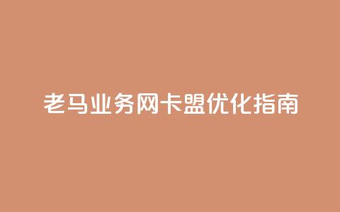 老马业务网卡盟——SEO优化指南 第1张 老马业务网卡盟——SEO优化指南 第1张