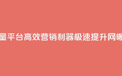 24小时播放量平台 - 高效营销利器 极速提升网曝率! 第1张 24小时播放量平台 - 高效营销利器 极速提升网曝率! 第1张