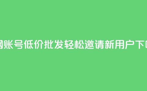 全网账号低价批发,轻松邀请新用户 第1张 全网账号低价批发,轻松邀请新用户 第1张