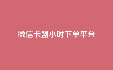 微信卡盟24小时下单平台 - 24小时便捷下单的微信卡盟平台揭秘! 第1张 微信卡盟24小时下单平台 - 24小时便捷下单的微信卡盟平台揭秘! 第1张