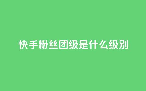 快手粉丝团62级是什么级别-简单解析 第1张 快手粉丝团62级是什么级别-简单解析 第1张