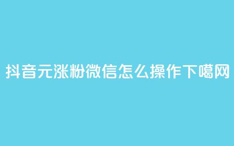 抖音1元涨粉1000,微信怎么操作? 第1张 抖音1元涨粉1000,微信怎么操作? 第1张