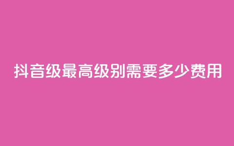 抖音30级最高级别需要多少费用 第1张 抖音30级最高级别需要多少费用 第1张