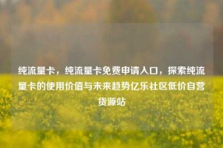 纯流量卡，纯流量卡免费申请入口，探索纯流量卡的使用价值与未来趋势亿乐社区低价自营货源站