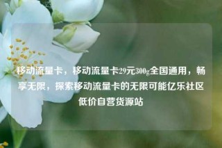 移动流量卡，移动流量卡29元300g全国通用，畅享无限，探索移动流量卡的无限可能亿乐社区低价自营货源站
