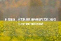 抖音涨粉，抖音快速吸粉的秘籍与实战攻略亿乐社区低价自营货源站