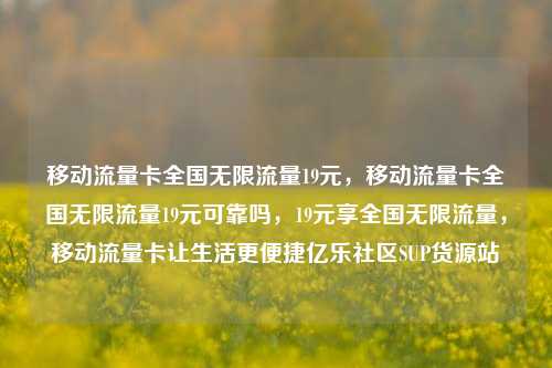 移动流量卡全国无限流量19元，移动流量卡全国无限流量19元可靠吗	，19元享全国无限流量，移动流量卡让生活更便捷亿乐社区SUP货源站  第1张