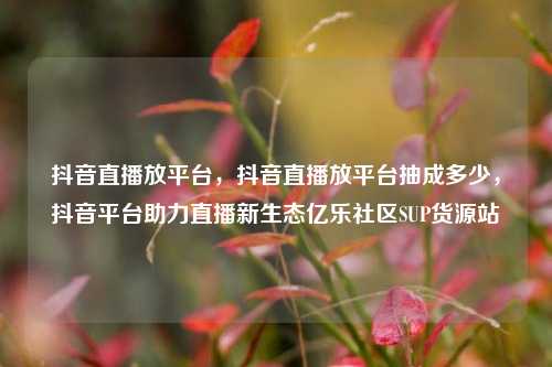 抖音直播放平台	，抖音直播放平台抽成多少，抖音平台助力直播新生态亿乐社区SUP货源站  第1张