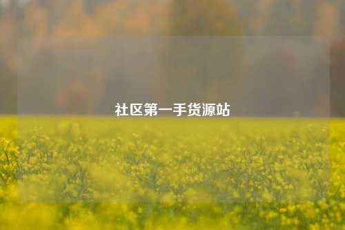 社区第一手货源站  第1张