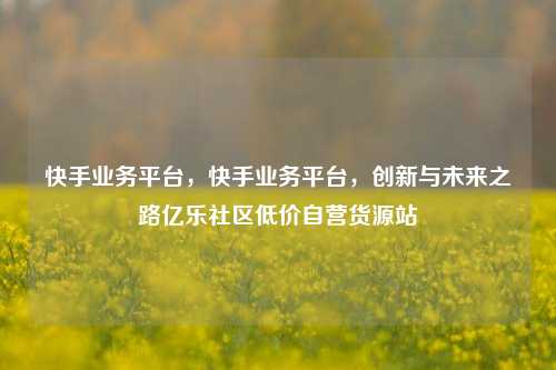 快手业务平台	，快手业务平台，创新与未来之路亿乐社区低价自营货源站  第1张