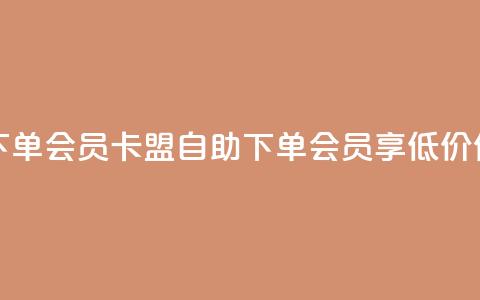 卡盟低价自助下单会员 - 卡盟自助下单会员享低价优惠指南! 第1张 卡盟低价自助下单会员 - 卡盟自助下单会员享低价优惠指南! 第1张