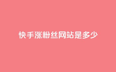 快手涨1000粉丝网站是多少 - 抖音粉丝平台代理怎么做  第1张