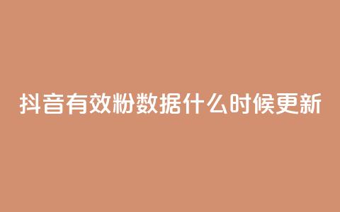 抖音有效粉数据什么时候更新 - 抖音粉丝数据更新时间及注意事项! 第1张 抖音有效粉数据什么时候更新 - 抖音粉丝数据更新时间及注意事项! 第1张