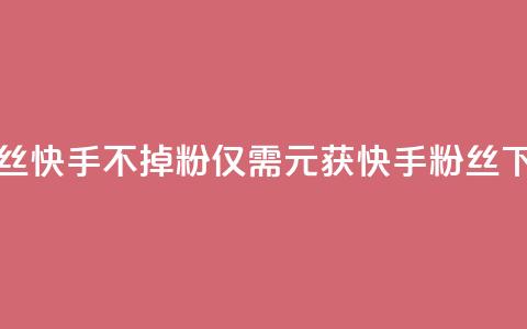 1元3000粉丝快手不掉粉(仅需1元获3000快手粉丝) 第1张 1元3000粉丝快手不掉粉(仅需1元获3000快手粉丝) 第1张