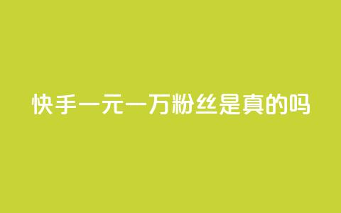 快手一元一万粉丝是真的吗 - 卡盟刷酷狗音乐vip  第1张