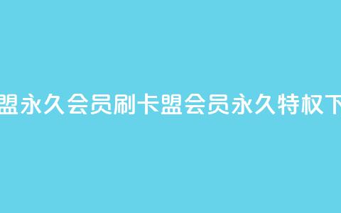 刷卡盟qq永久会员(刷卡盟QQ会员永久特权) 第1张 刷卡盟qq永久会员(刷卡盟QQ会员永久特权) 第1张
