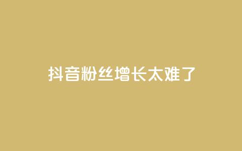 抖音粉丝增长太难了 - 抖音粉丝增长真的很具挑战性~ 第1张 抖音粉丝增长太难了 - 抖音粉丝增长真的很具挑战性~ 第1张