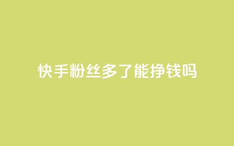 快手粉丝多了能挣钱吗 - 快手粉丝增加能带来收入吗？~  第1张