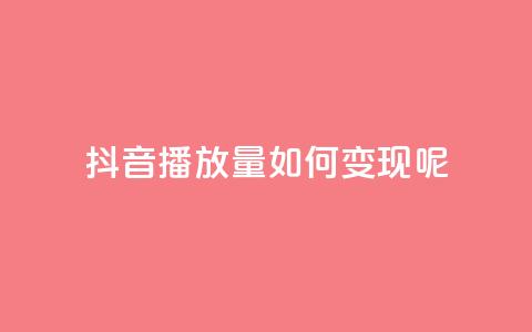 抖音播放量如何变现呢 - 如何利用抖音播放量实现盈利?~ 第1张 抖音播放量如何变现呢 - 如何利用抖音播放量实现盈利?~ 第1张