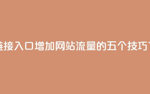 点赞链接入口 - 增加网站流量的五个SEO技巧!  第1张