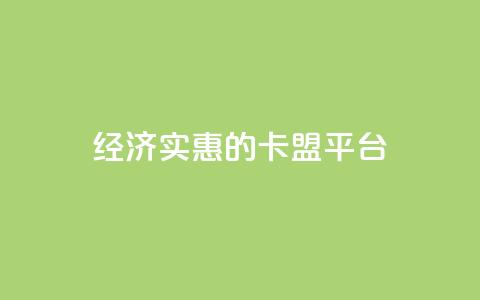 经济实惠的卡盟平台 第1张 经济实惠的卡盟平台 第1张