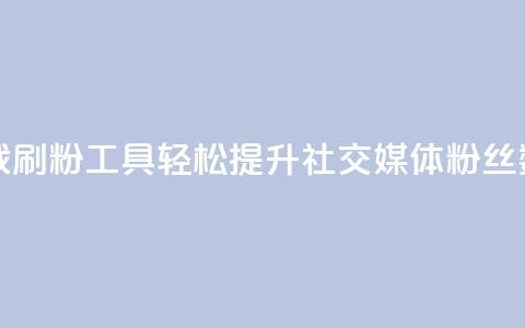 免费下载刷粉工具，轻松提升社交媒体粉丝数  第1张