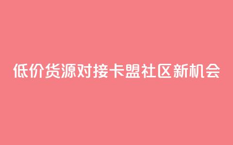 低价货源对接:卡盟社区新机会 第1张 低价货源对接:卡盟社区新机会 第1张