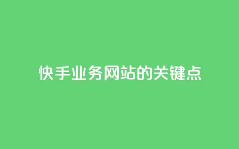 快手业务网站的SEO关键点 第1张 快手业务网站的SEO关键点 第1张