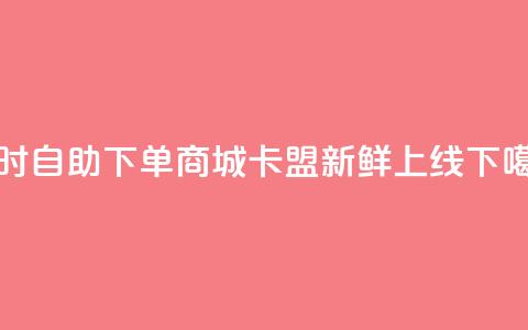 24小时自助下单商城-卡盟新鲜上线 第1张 24小时自助下单商城-卡盟新鲜上线 第1张