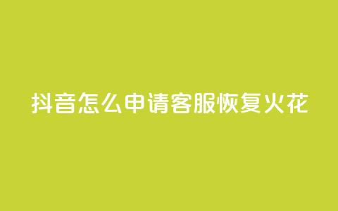 抖音怎么申请客服恢复火花 - 如何在抖音申请客服恢复火花功能~  第1张