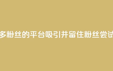 粉丝平台 - 打造更多粉丝的平台，吸引并留住粉丝？尝试这些策略!  第1张