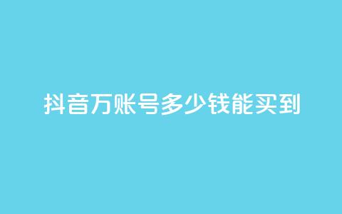 抖音100万账号多少钱能买到 - 抖音百万账号市场价揭秘与购买指南! 第1张 抖音100万账号多少钱能买到 - 抖音百万账号市场价揭秘与购买指南! 第1张