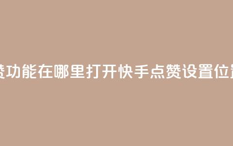 快手点赞功能在哪里打开(快手点赞设置位置) 第1张 快手点赞功能在哪里打开(快手点赞设置位置) 第1张