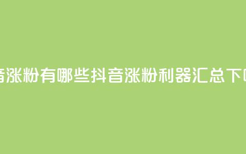 抖音涨粉有哪些app - 抖音涨粉利器汇总! 第1张 抖音涨粉有哪些app - 抖音涨粉利器汇总! 第1张