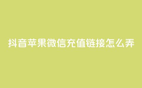 抖音苹果微信充值链接怎么弄,抖音播放量是不是有点假 - qq空间业务平台 快手免费福利点赞自助平台  第1张