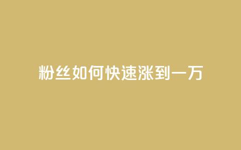 粉丝如何快速涨到一万,空间自助平台业务下单真人 - 自助下单24小时平台ks 全网发卡网大全  第1张