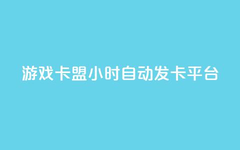 游戏卡盟24小时自动发卡平台 - 24小时自动发卡，游戏卡盟平台全新升级！  第1张