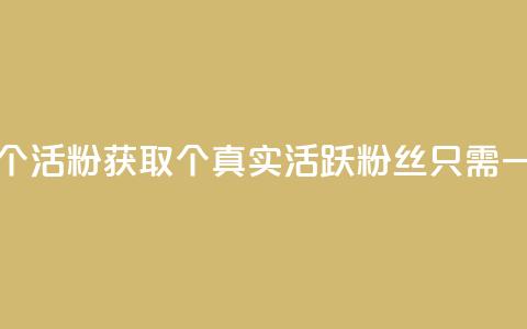 粉丝一元1000个活粉 - 获取1000个真实活跃粉丝只需一元! 第1张 粉丝一元1000个活粉 - 获取1000个真实活跃粉丝只需一元! 第1张