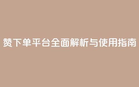 DY赞下单平台全面解析与使用指南 第1张 DY赞下单平台全面解析与使用指南 第1张