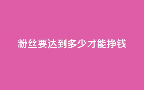 粉丝要达到多少才能挣钱 - 粉丝数量对赚钱的影响有多大！  第1张