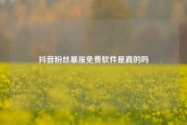 抖音粉丝暴涨免费软件是真的吗
