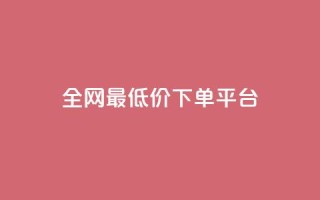 dy全网最低价下单平台 - 全网最优惠价格下单平台揭秘！