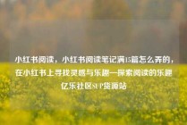 小红书阅读，小红书阅读笔记满15篇怎么弄的，在小红书上寻找灵感与乐趣—探索阅读的乐趣亿乐社区SUP货源站