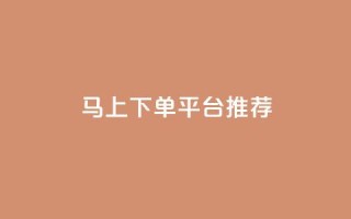 马上下单平台推荐 - 立即购买推荐平台精选合集~