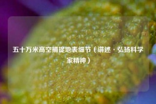 五十万米高空捕捉地表细节（讲述·弘扬科学家精神）
