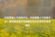 抖音直播人气自助平台，抖音直播人气自助平台，解锁高流量引流秘籍亿乐社区低价自营货源站