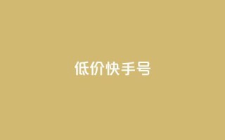 低价快手号 - 实惠速卖手号打造指南！