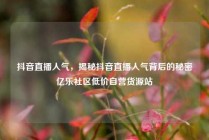 抖音直播人气，揭秘抖音直播人气背后的秘密亿乐社区低价自营货源站