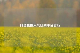 抖音直播人气自助平台官方